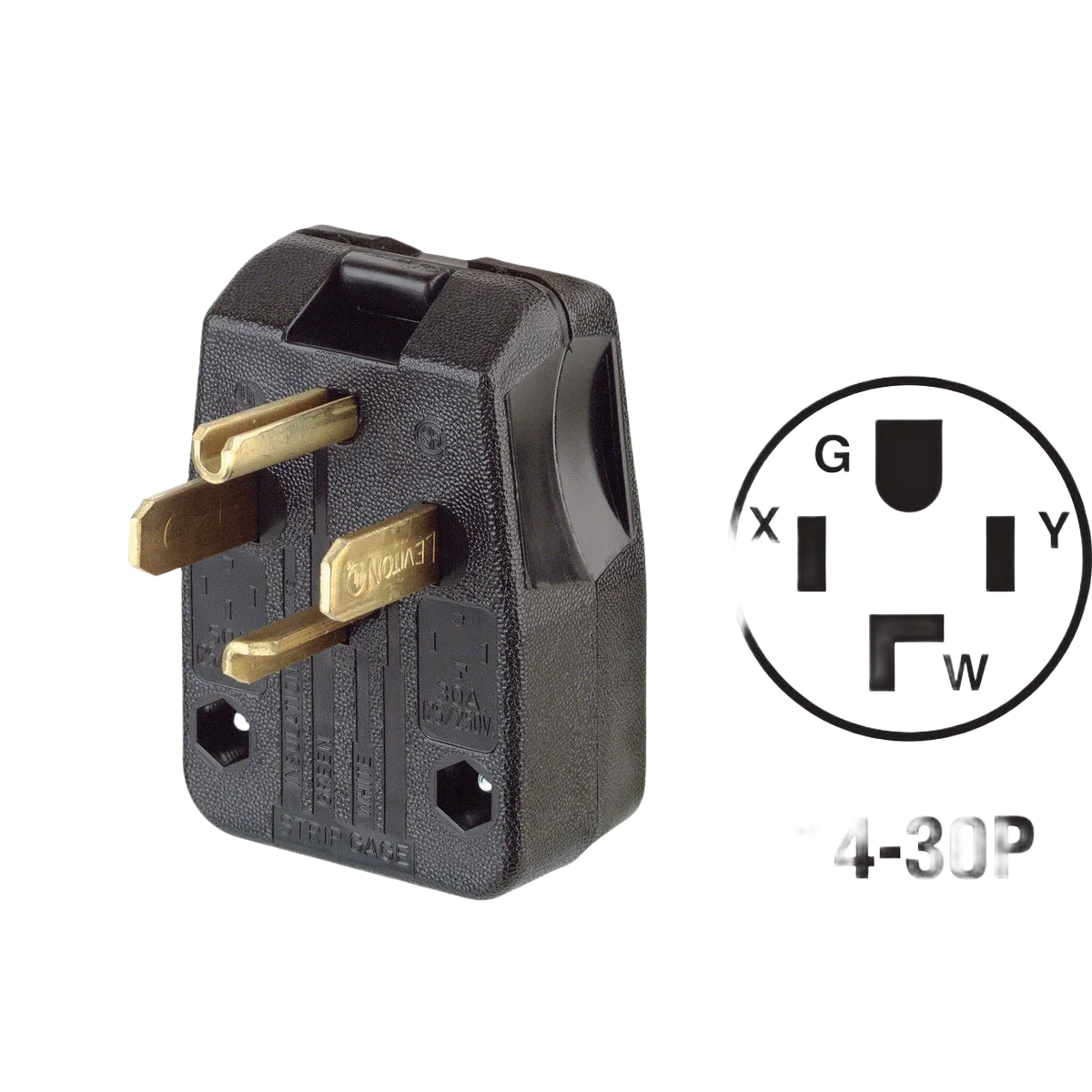 Innovative Leviton Black Dual Range Dryer Power Plug Elite
