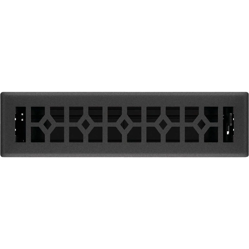 Casual Imperial Templar Black Iron Steel Floor Register 2-1 2 In. x 12 In. Elegant
