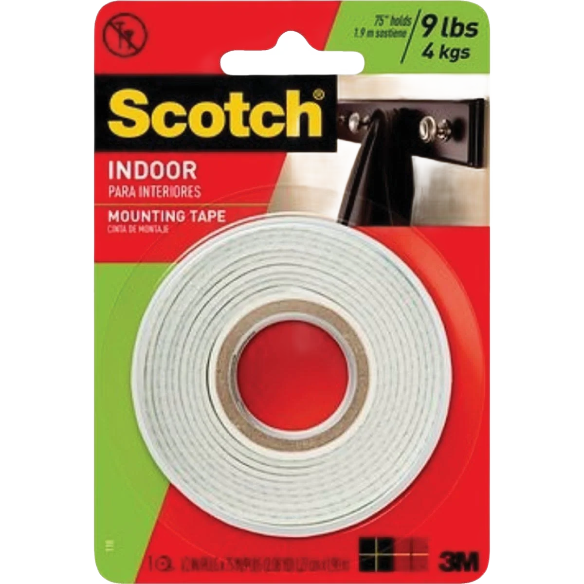 Versatile Scotch White Indoor Double-Sided Mounting Tape 1 2 in. x 80 in. Refined