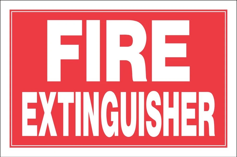 Elite Hillman Red White Fire Extinguisher Sign 8 in. x 12 in. High-Quality