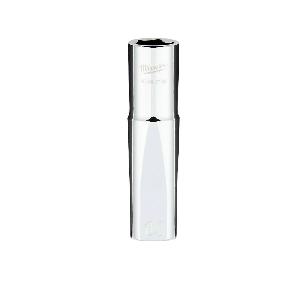 Smooth Milwaukee 1 2 Drive 14-mm Deep Socket w FOUR FLAT™ Sides Refined