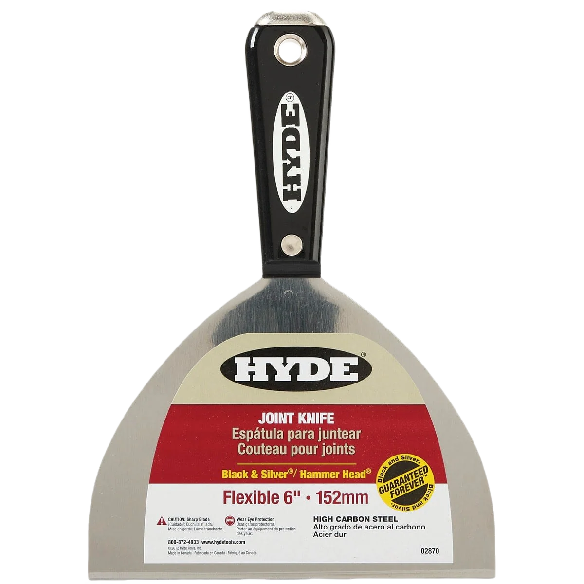 Clean Hyde Black Silver Professional Flexible Hammer Head Joint Knife 6 in. Relaxed
