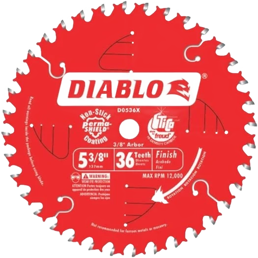 Environmentally Friendly Diablo 5-3 8-In. 36-Tooth Finish Trim Saw Blade Soft