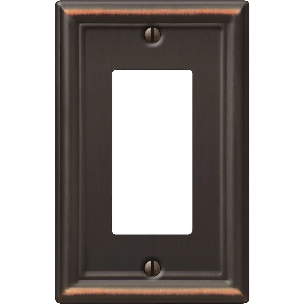Safe Amerelle 1-Gang Aged Bronze Chelsea Stamped Steel Decorative Wall Plate Natural