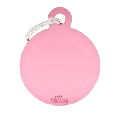 Professional MyFamily Large Pink Round ID Tag Environmentally Friendly