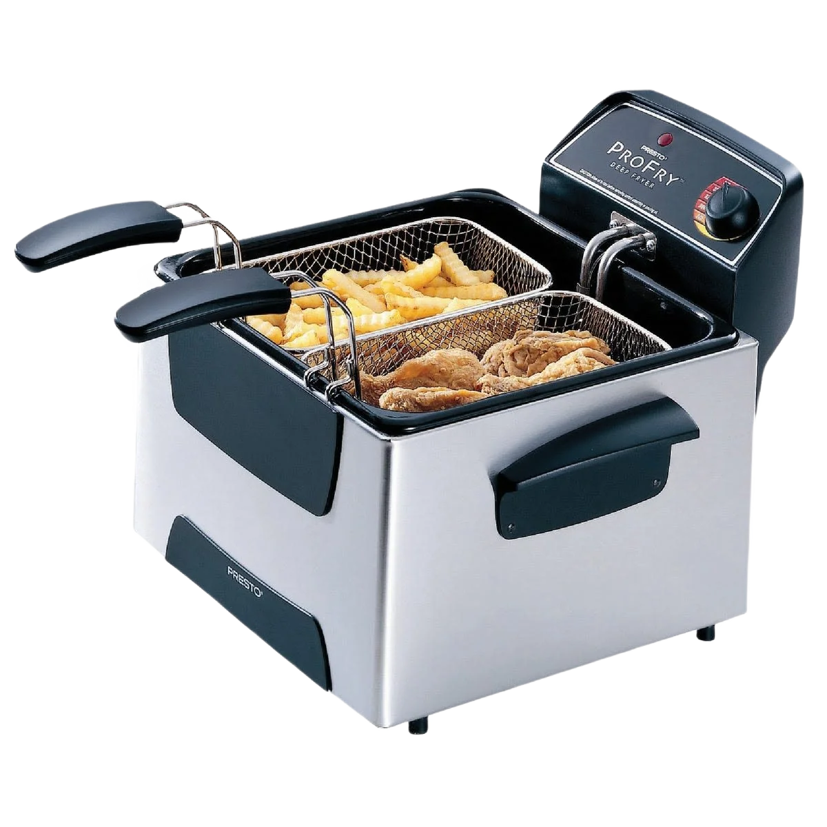 Relaxed Presto ProFry Silver Aluminum Dual Basket Electric Deep Fryer 3 Quart Crafted