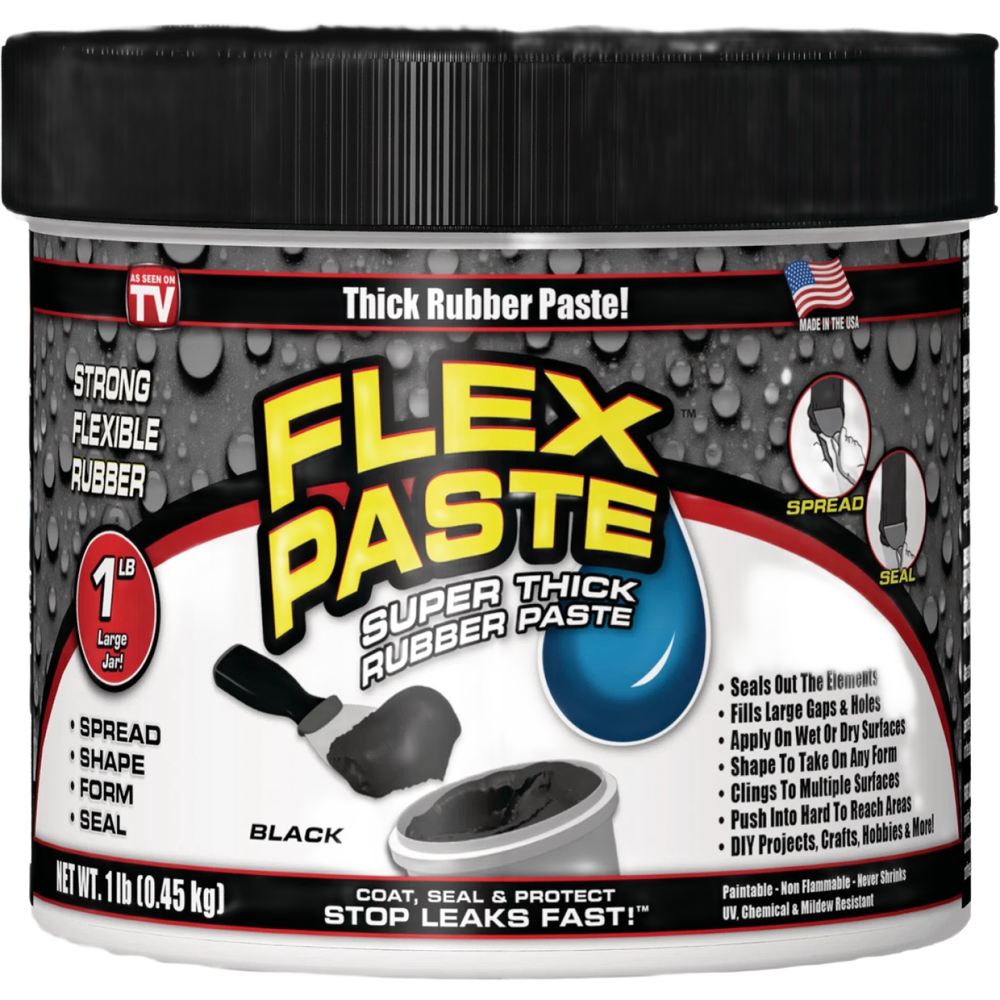 Next-Generation Flex Paste Black Rubber Sealant 1 lb. Optimized