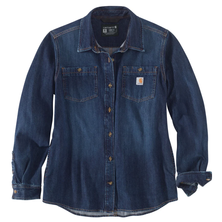 Contemporary Carhartt Women's Large Zion Denim Long Sleeve Shirt Functional