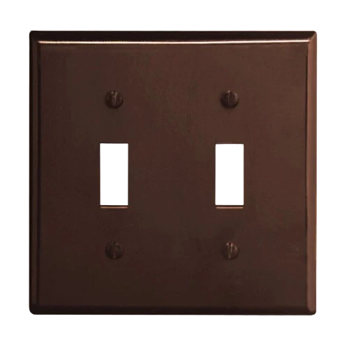 Official Leviton 2-Gang Single Toggle Switch Brown Outlet Wall Plate Versatile