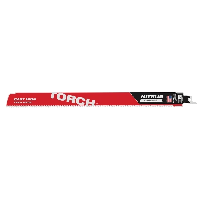 Pure Milwaukee 12 8 TPI TORCH™ with NITRUS™ Carbide SAWZALL® Blade for Cast Iron 1 PK Organic