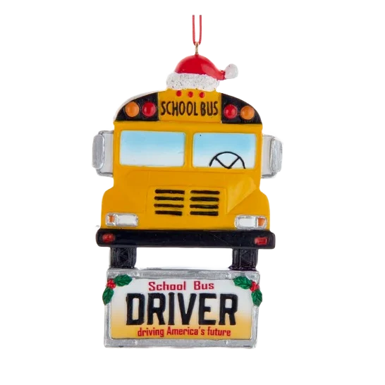 Contemporary Kurt S. Adler Personalized Christmas Schoolbus Ornament Superior