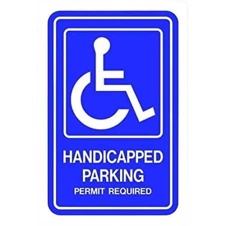 Official Hillman Blue White Handicapped Parking Sign 18 x 12 in. Flexible