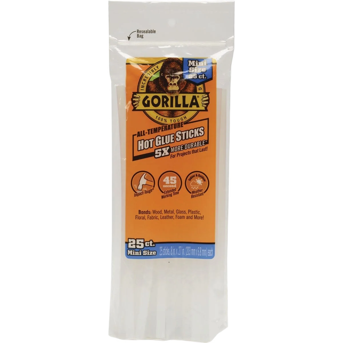 Responsible Gorilla 8 In. Hot Melt Mini Glue Sticks 25 Pk Luxury