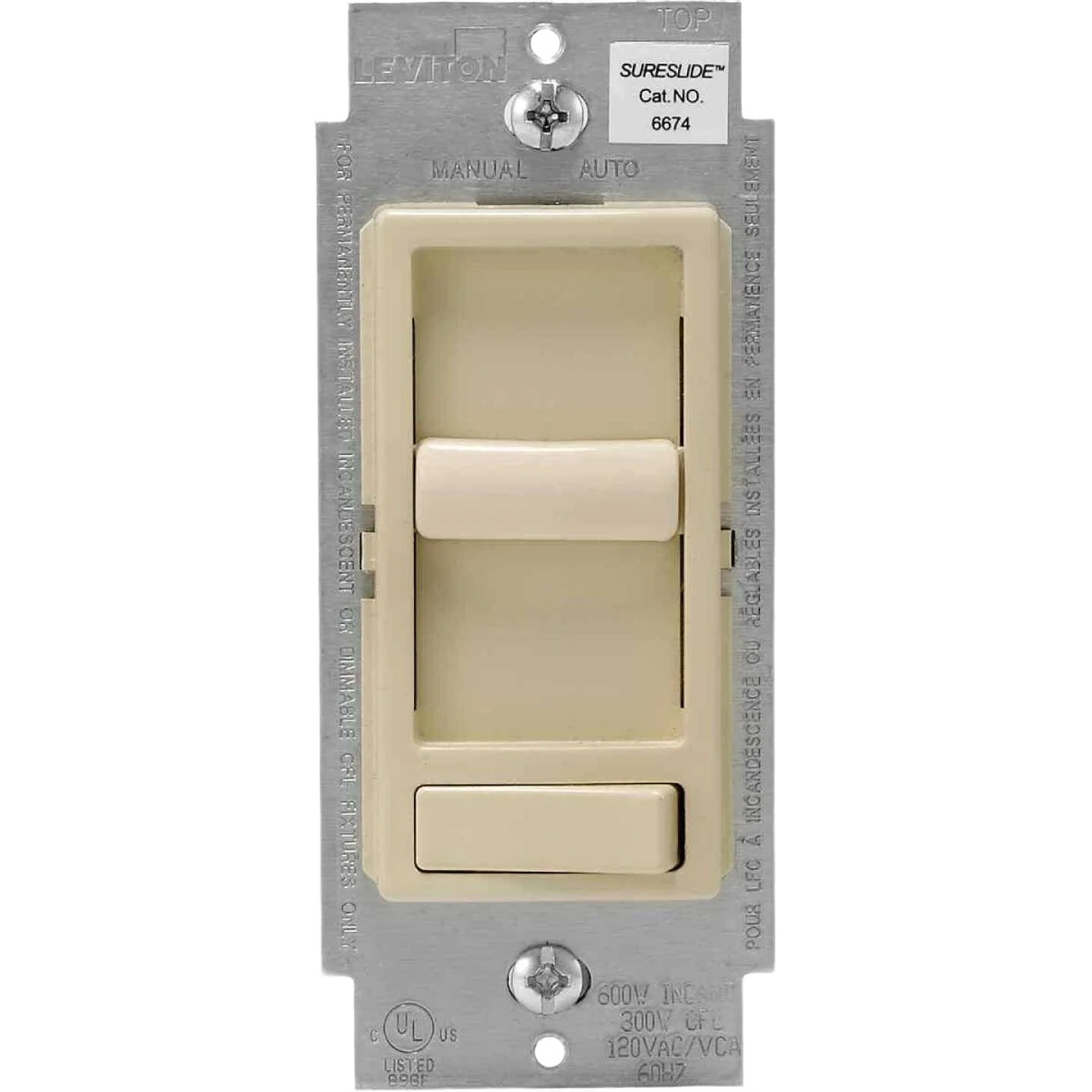 Modern Leviton Decora Incandescent LED CFL Ivory Slide Dimmer Switch Next-Generation