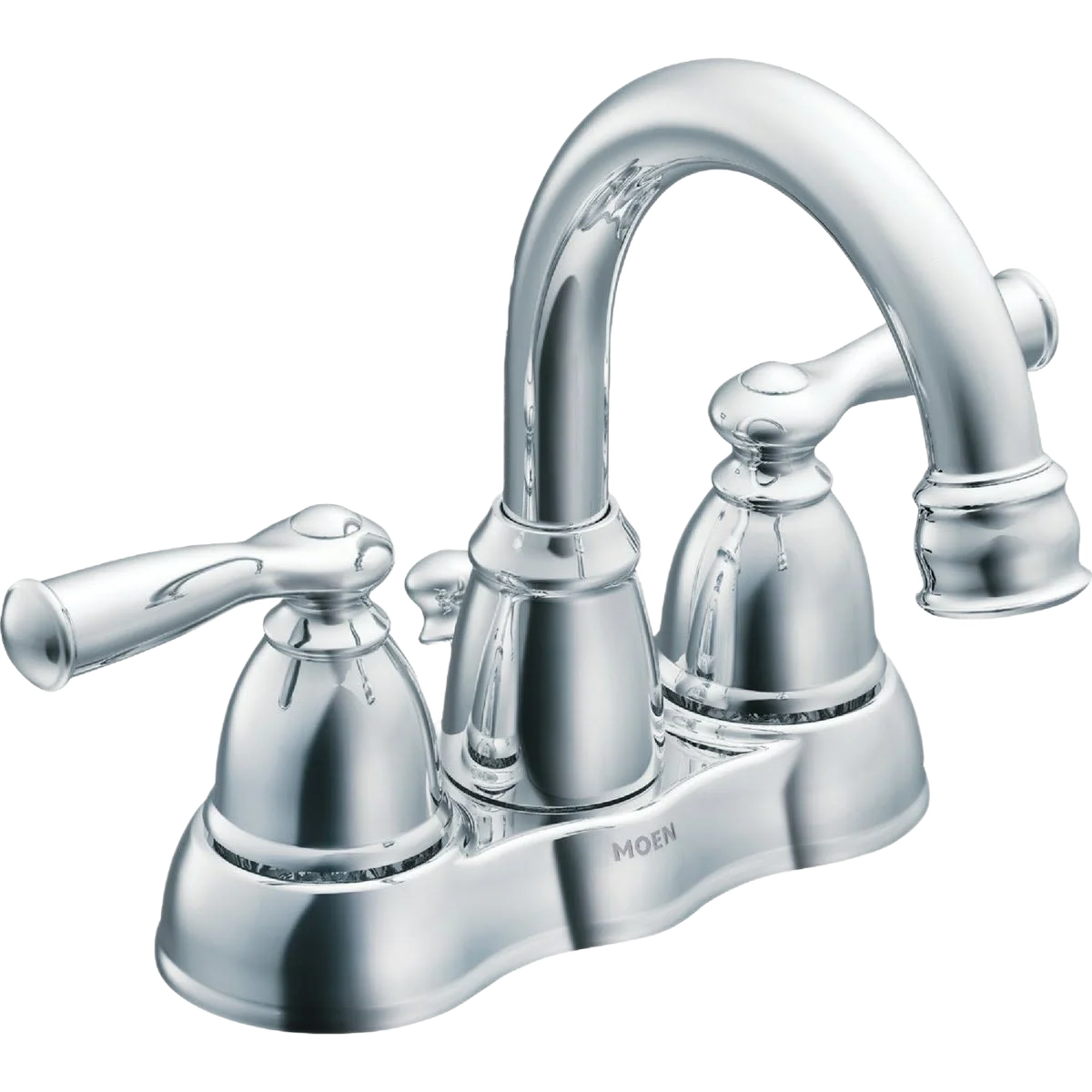 Contemporary Moen Banbury Chrome Two Handle Hi-Arc Bathroom Faucet Minimalist