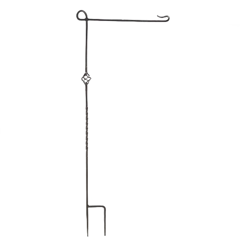 Versatile Evergreen Cast Steel Garden Flag Stand Detailed