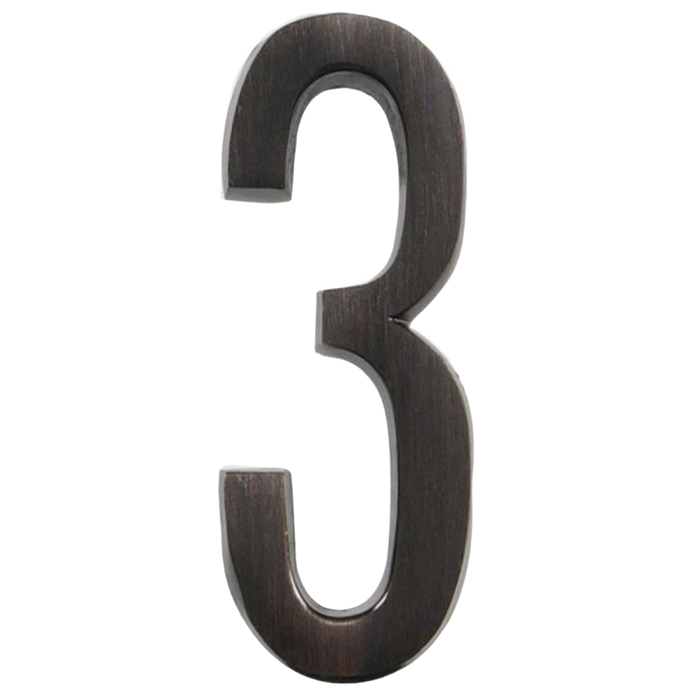 Original Design Hillman Distinctions 4-In. Adhesive Bronze House Number 3 Outstanding