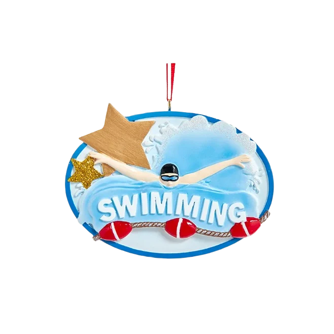 Soft Kurt S. Adler Personalized Star Swimming Ornament High-End