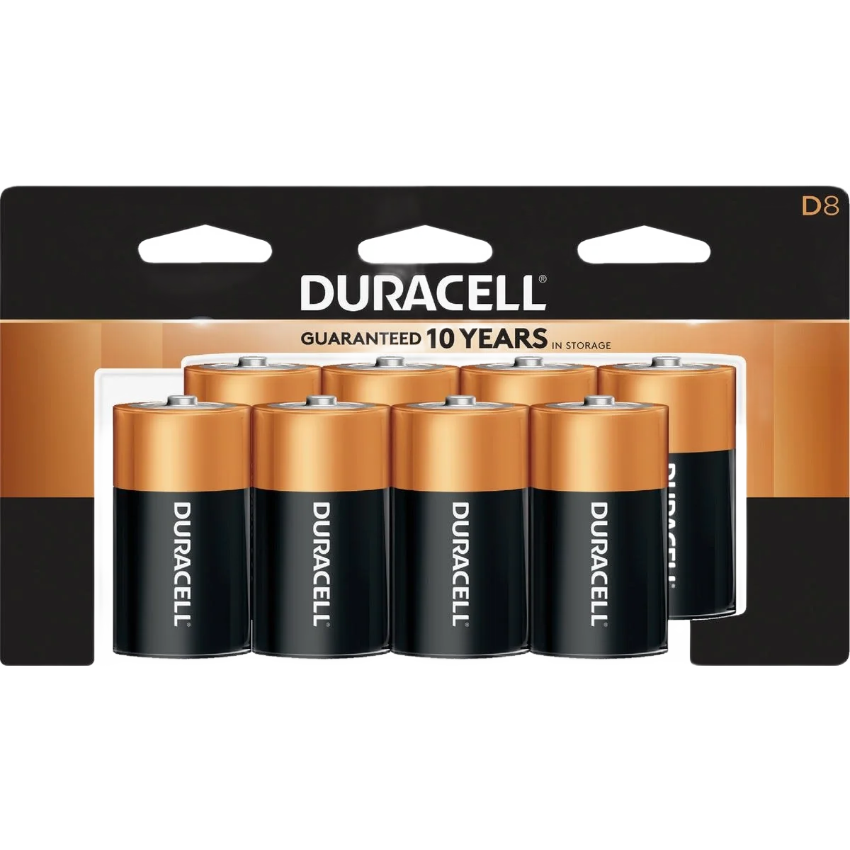 Fast Duracell CopperTop D Alkaline Battery 8-Pack Next-Generation