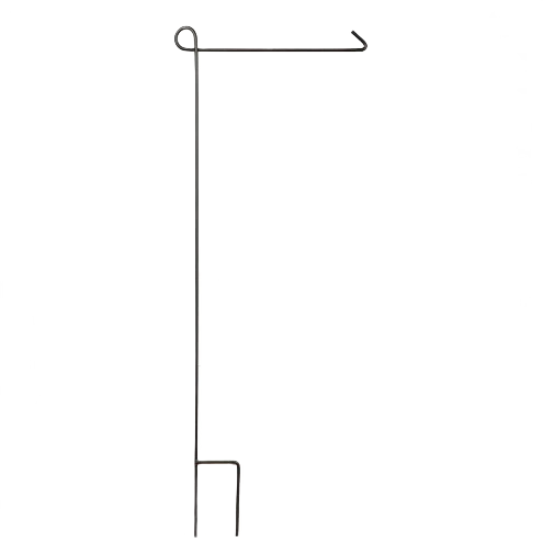 Fine Crafted Evergreen Black Metal Garden Flag Pole 15 x 28 in. Secure