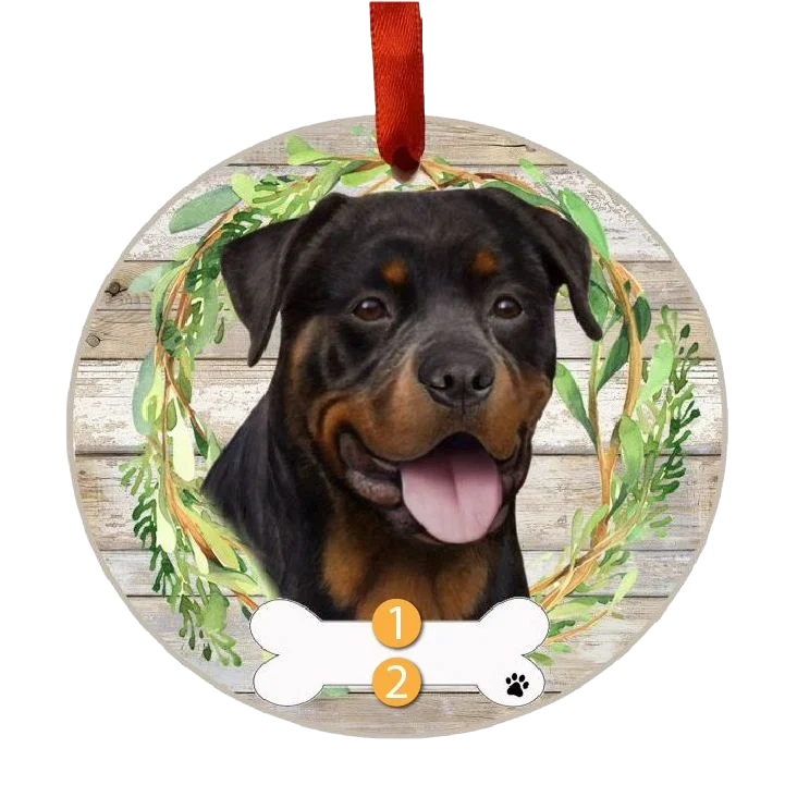 Optimized E S Pets Personalized Rottweiler Face Wreath Ornament Breathable