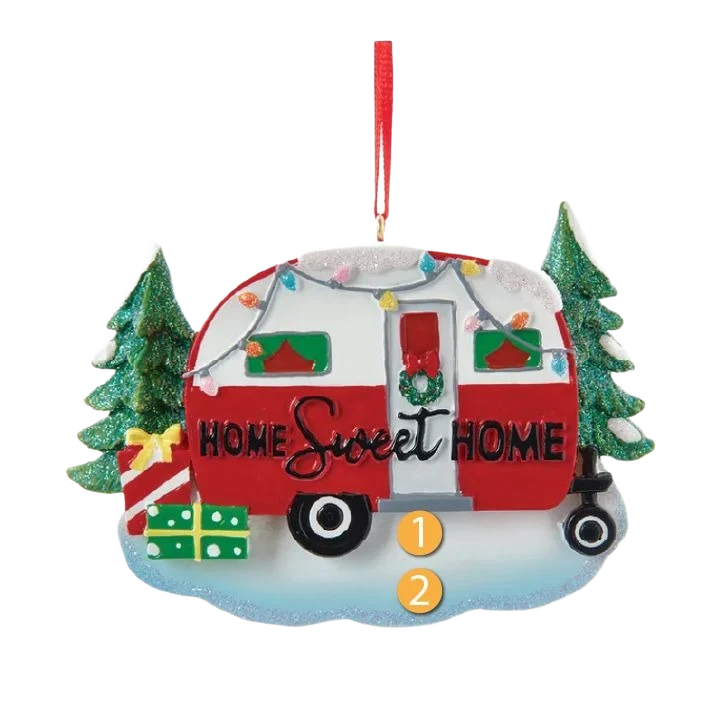 Fashionable Kurt S. Adler Personalized Home Sweet Home Camper Ornament Comfortable