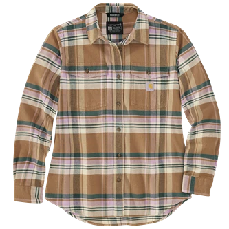 Innovative Carhartt Women's 3XL Flaxseed TENCEL trade Fiber Series Long-Sleeve Flannel Shirt Luxury