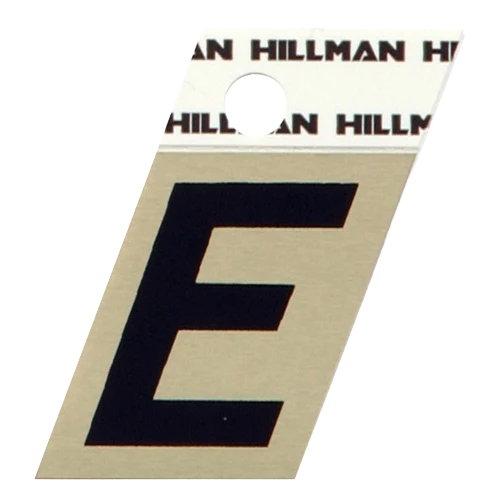 Verified Hillman 1-1 2 Inch Black Gold Aluminum Angle Cut Sticker Letter E Fine