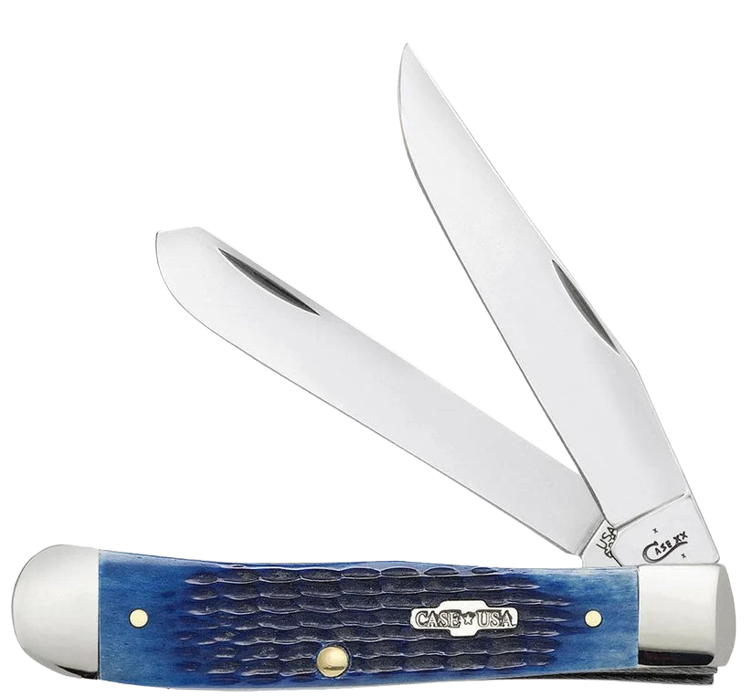 Refined Case Knives Blue Bone Rogers Corn Cob Jig Trapper Knife Detailed