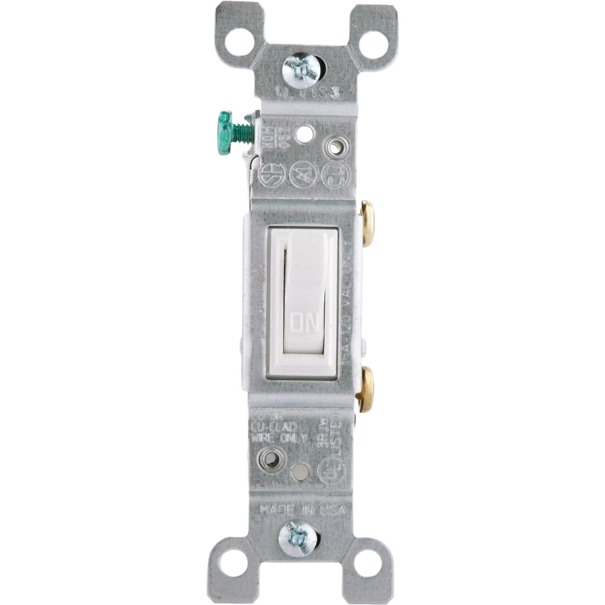 Fashionable Leviton White Residential Grade 15 Amp Toggle Single Pole Grounded Switch Pure