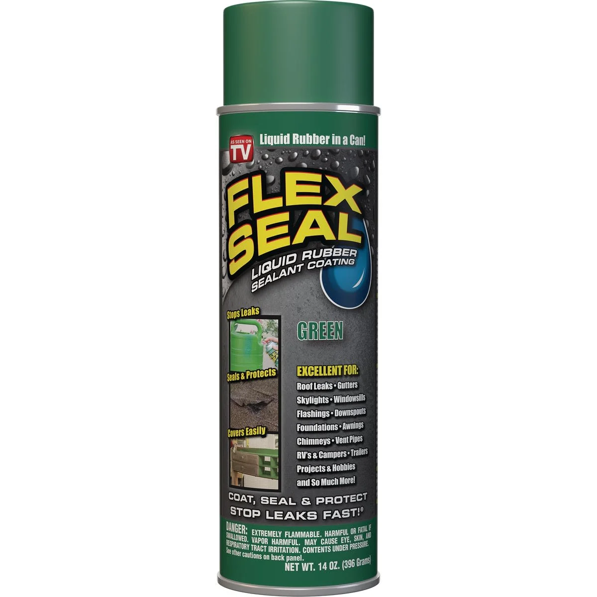 Organic Flex Seal Green Spray Rubber Sealant 14 oz. Safe