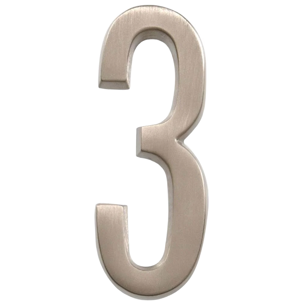 Prestigious Hillman Distinctions 4-In. Adhesive Nickel House Number 3 Artisan