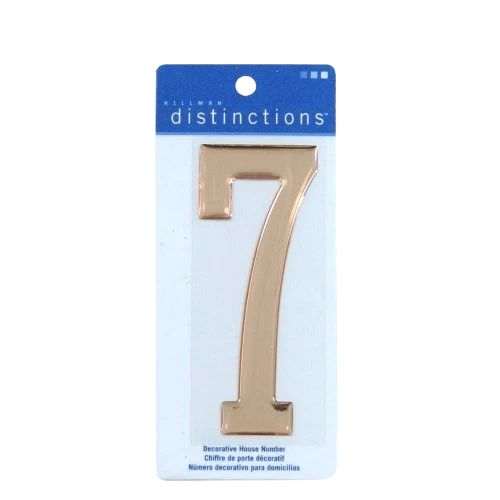 Eco-Friendly Hillman 4-In. Gold Decorative Self-Adhesive Domed House Number 7 Fashionable