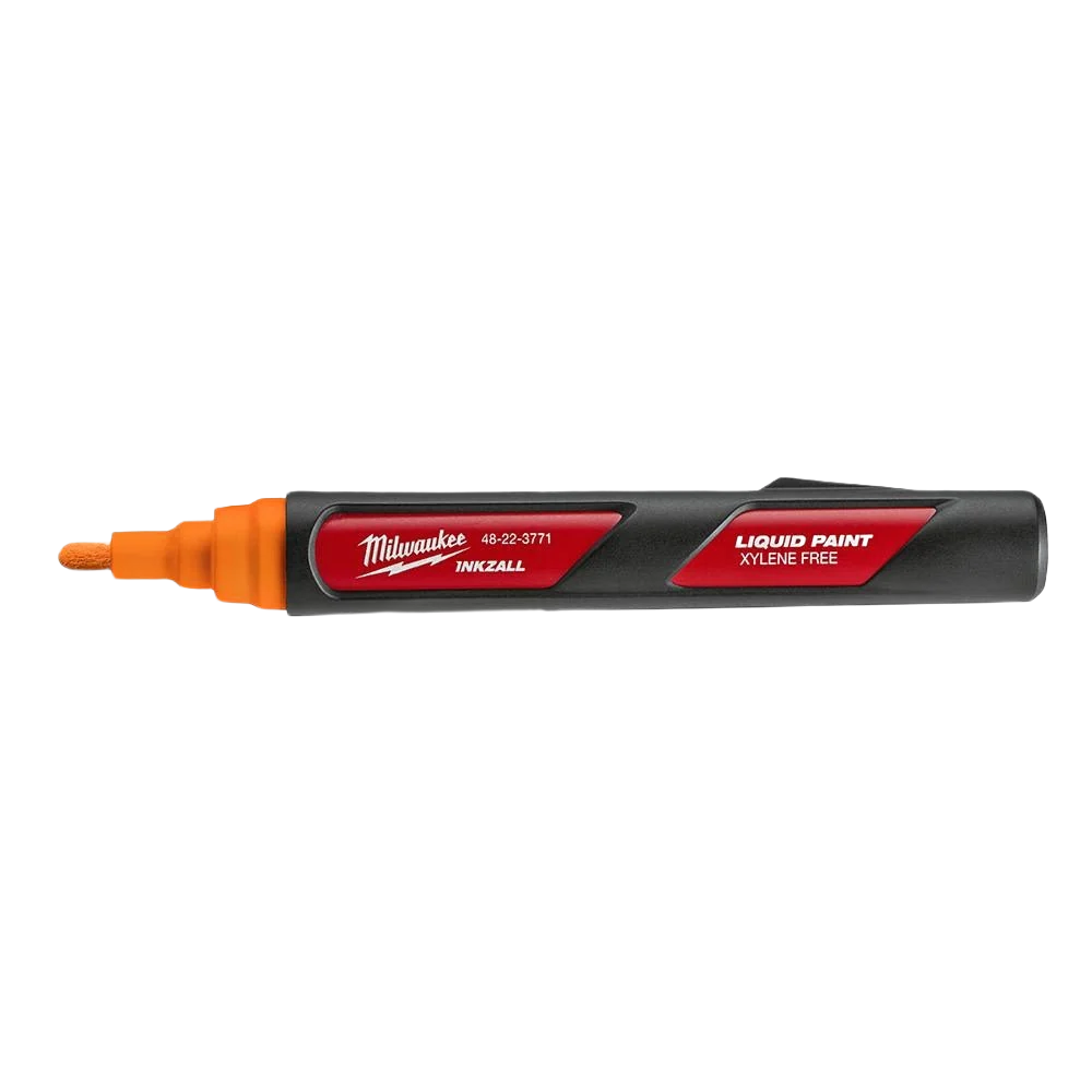 Recyclable Milwaukee INKZALL™ Orange Liquid Paint Marker Unique