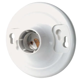 Sophisticated Leviton White Plastic Incandescent Lampholder with 4 Terminal Screws Practical