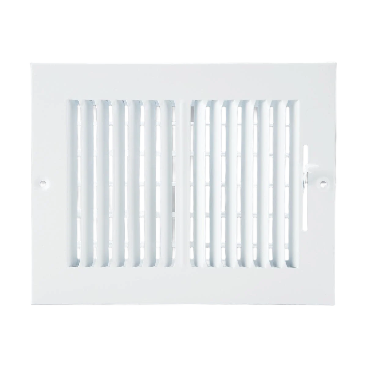Detailed Home Impressions 6 in. x 8 in. Steel 3-Way Wall Register White Eco-Friendly