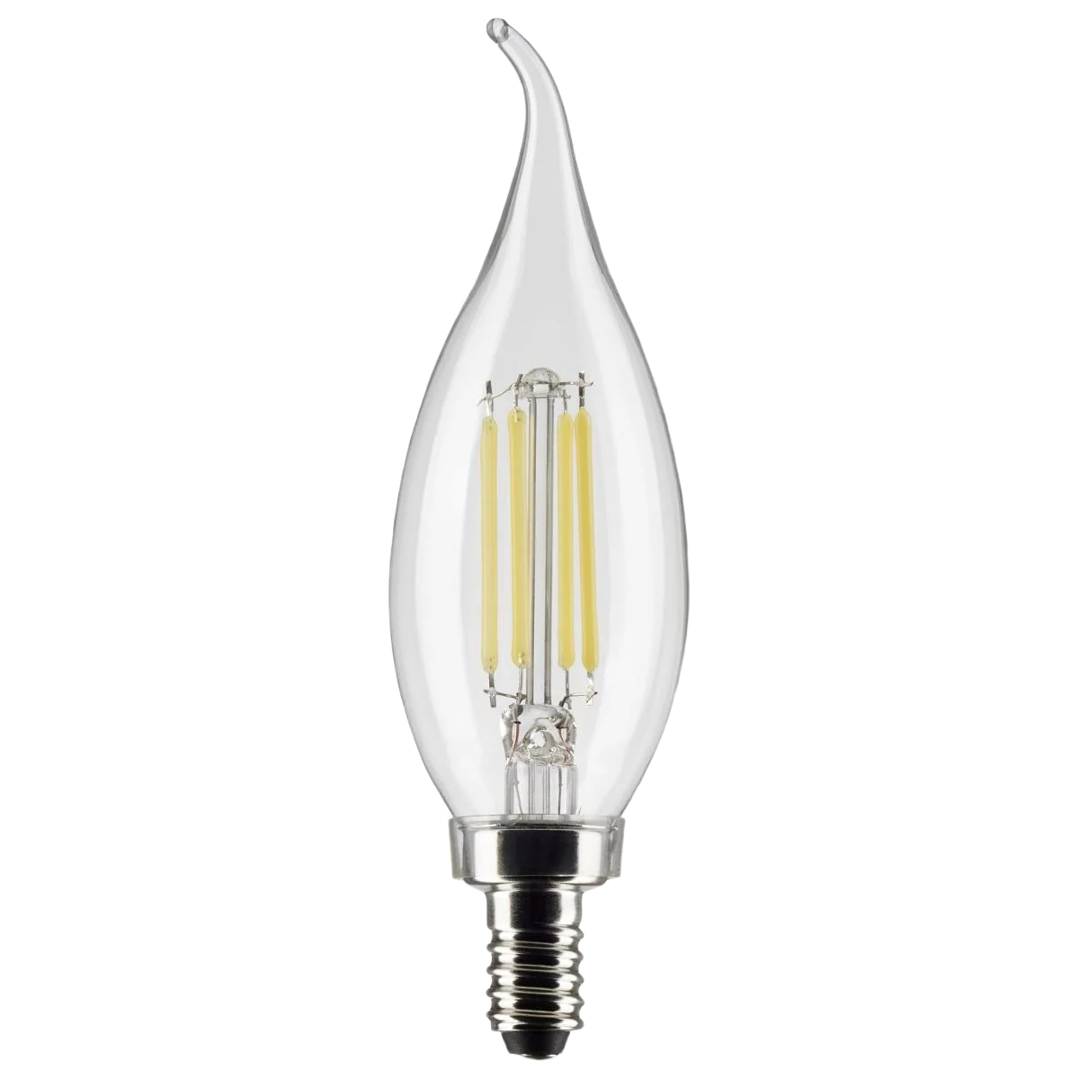 Professional Satco 5.5 Watt CA10 LED Clear Candelabra Base Light Bulb 2-Pack User-Friendly