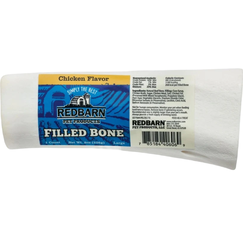 Unique Redbarn Chicken Flavored Filled Dog Bone 5 in. Fine