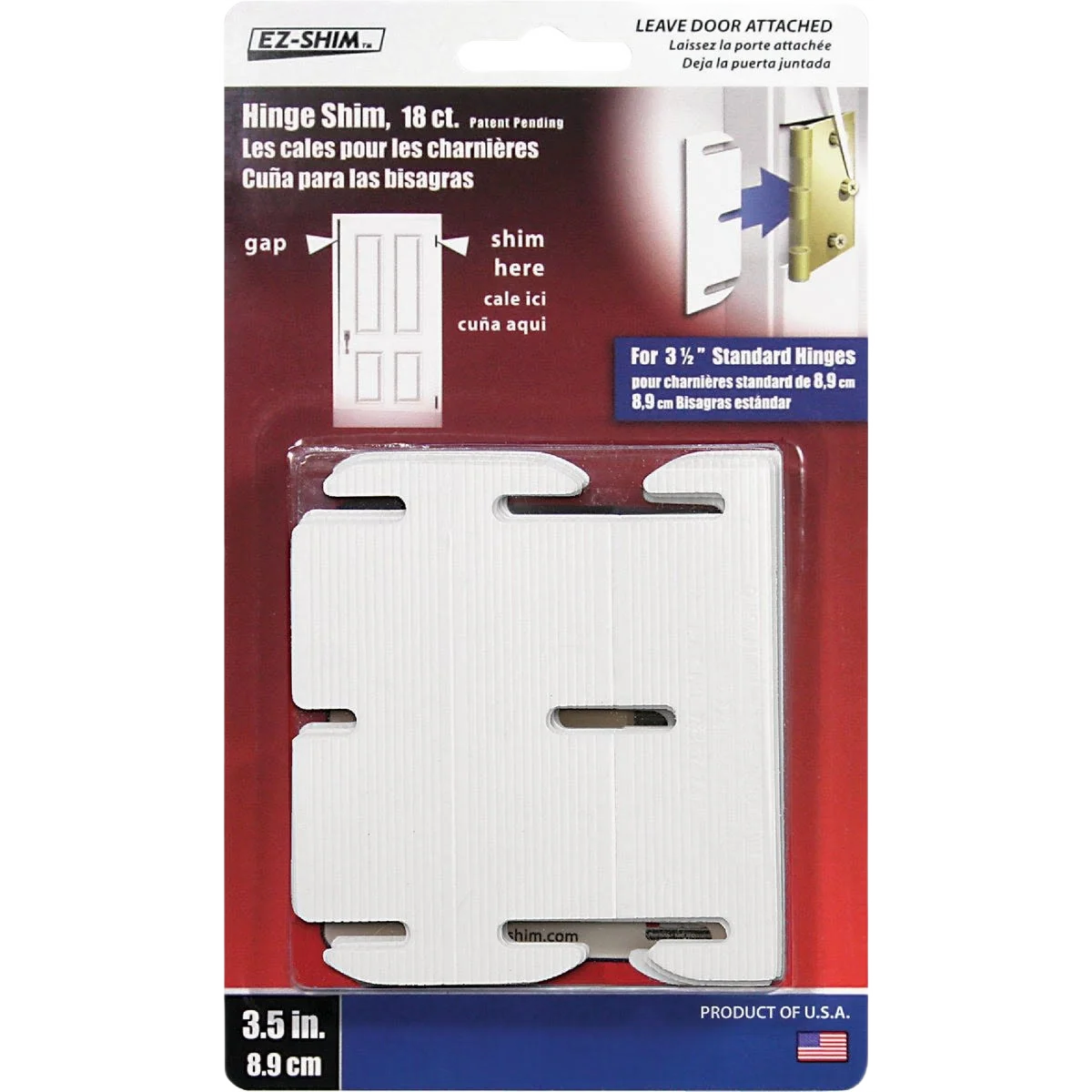 Official EZ Shim 3-1 2 In. Quick Align Plastic Hinge Shim Durable