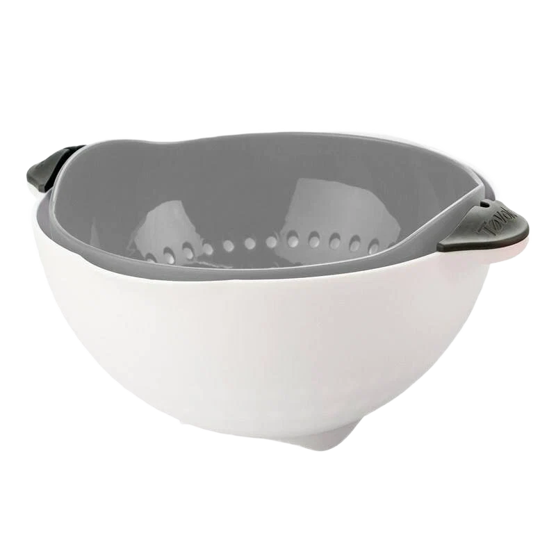Elite Spectrum Oyster Gray Soak N Strain Colander 3.5 Quart Premium