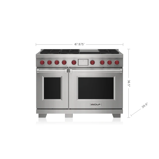 Trendy Wolf 48 6 Burner Dual Fuel Range with Infrared Griddle Carefully Designed