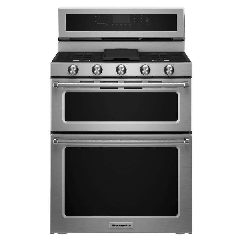 Genuine 30-Inch 5 Burner Gas Double Oven Convection Range Official