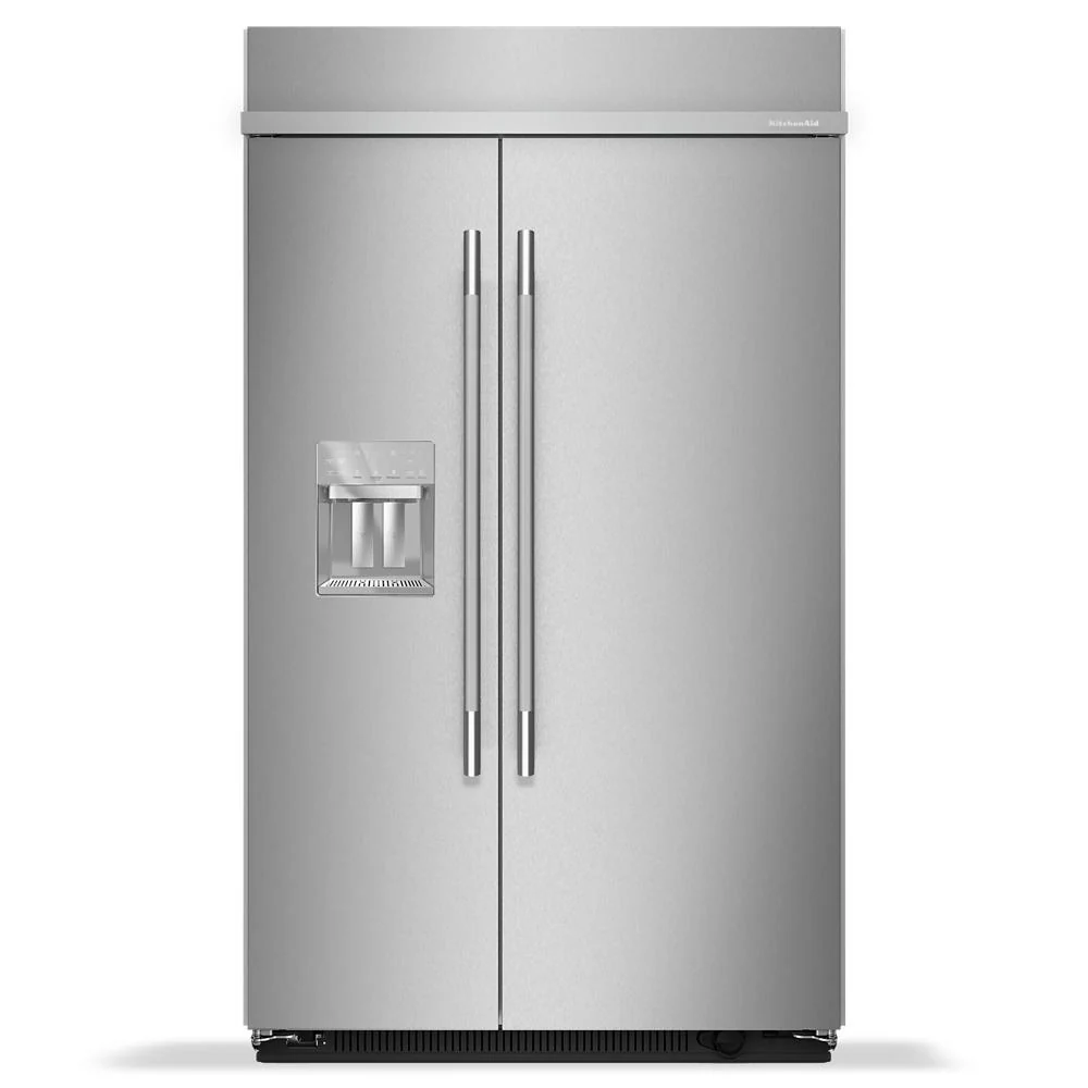 Outstanding 29.4 Cu. Ft. 48-Inch Built-In Side-by-Side Refrigerator with Exterior Water and Ice Dispenser with Measured Fill in PrintShield® Finish Exclusive
