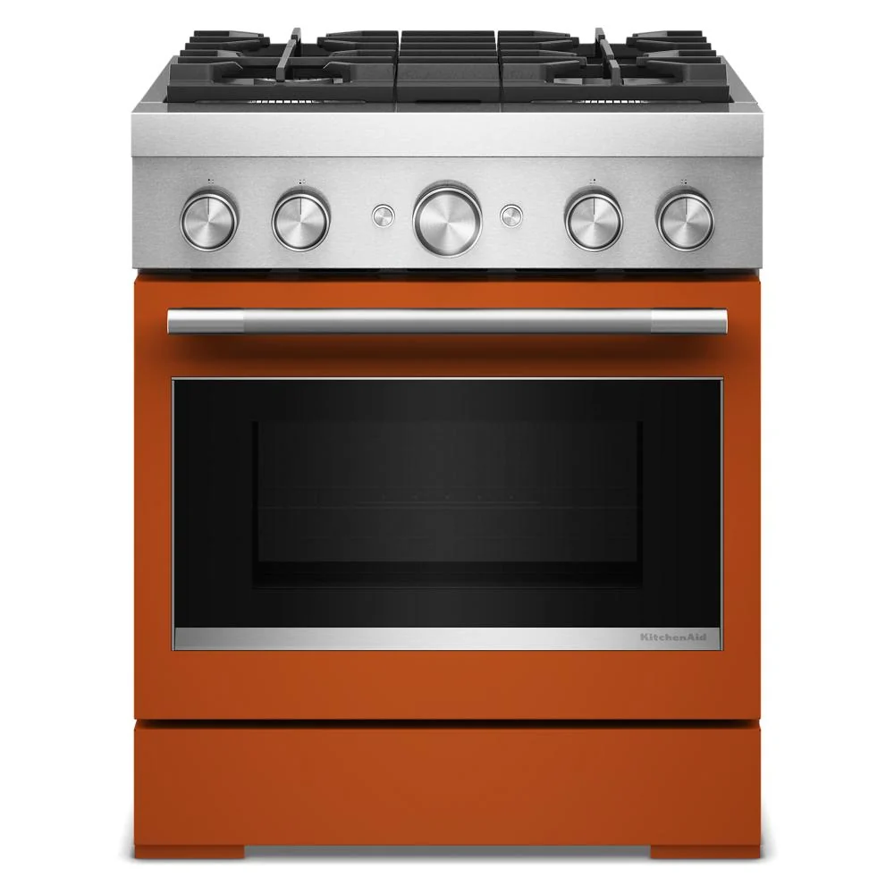 Detailed 30-Inch 4 Burner Commercial-Style Dual Fuel Range with No Preheat Air Fry Mode Certified