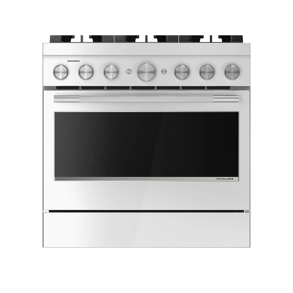 Fashionable KitchenAid® 36-Inch 6 Burner Commercial-Style Gas Range with No Preheat Air Fry Mode Premium
