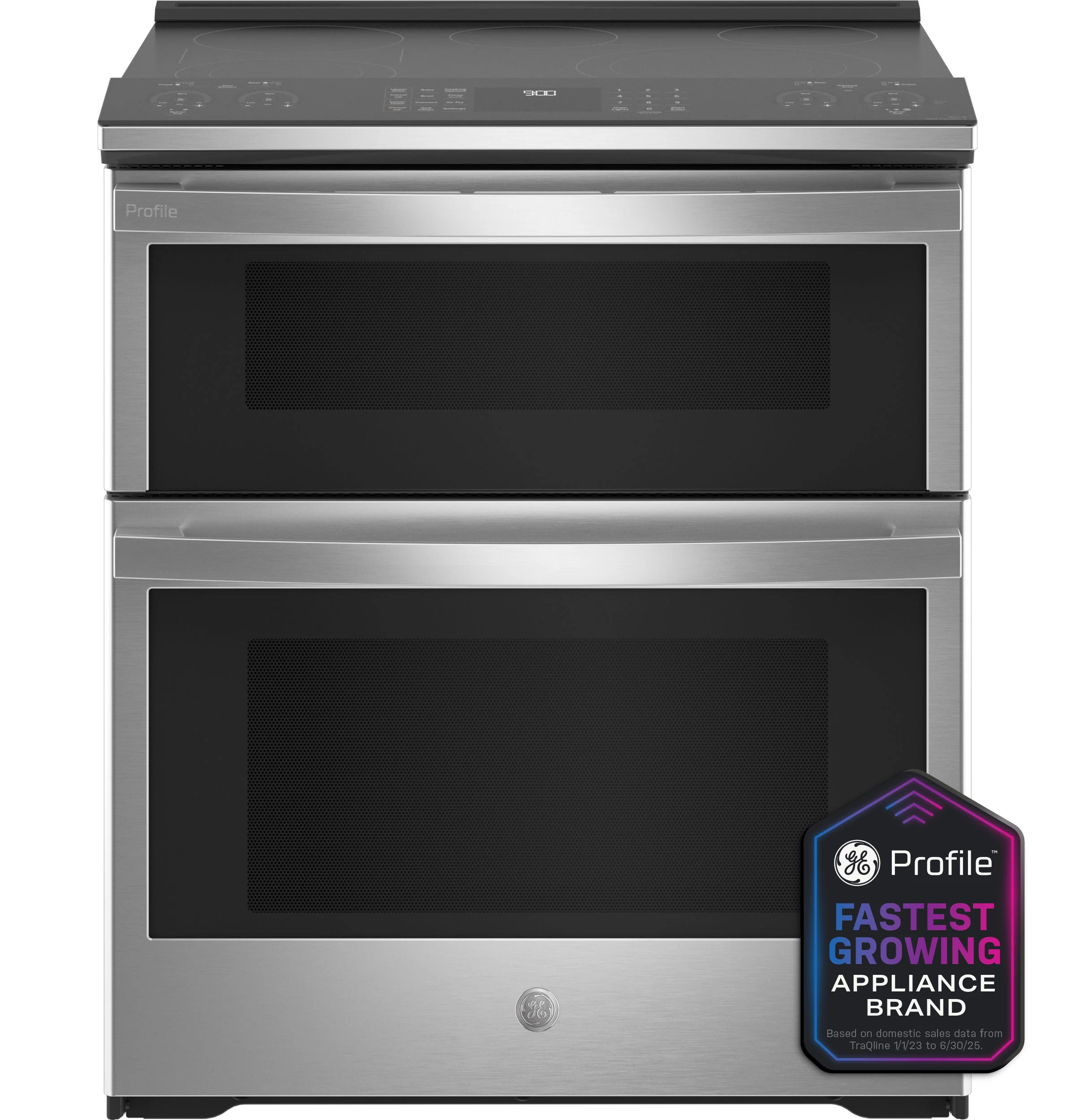 Durable GE Profile™ 30 Smart Slide-In Electric Double Oven Convection Fingerprint Resistant Range Relaxed