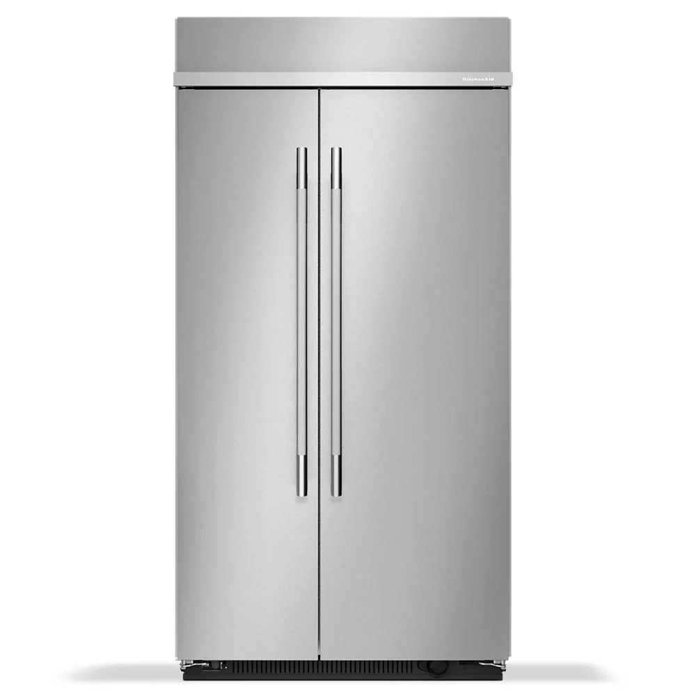 Stylish 25.5 Cu. Ft. 42-Inch Built-In Side-by-Side Refrigerator with Signature Platinum Interior in PrintShield® Finish Reusable
