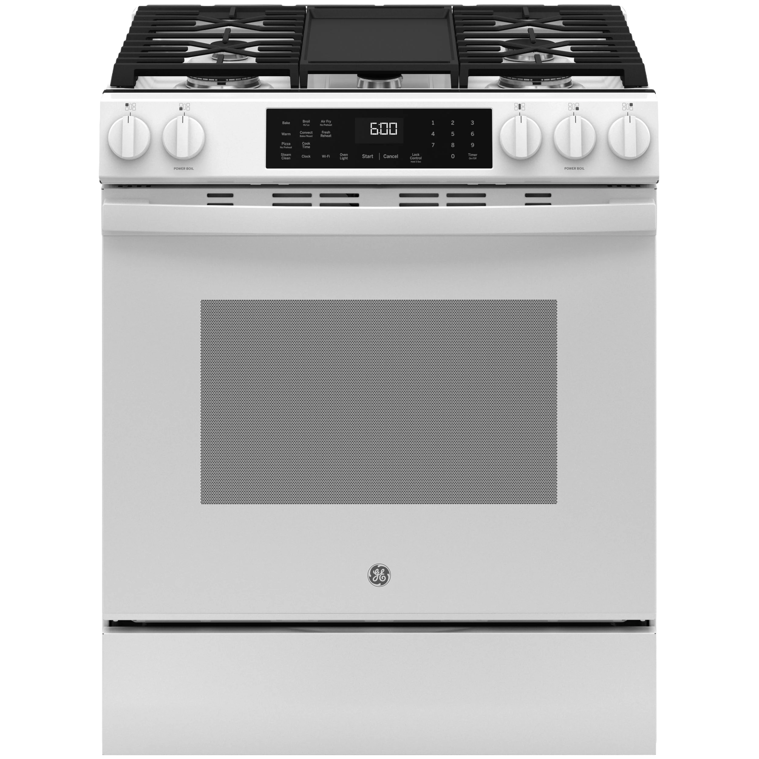 Organic GE® 30 Slide-In Front-Control Convection Gas Range with No Preheat Air Fry and EasyWash™ Oven Tray Minimalist