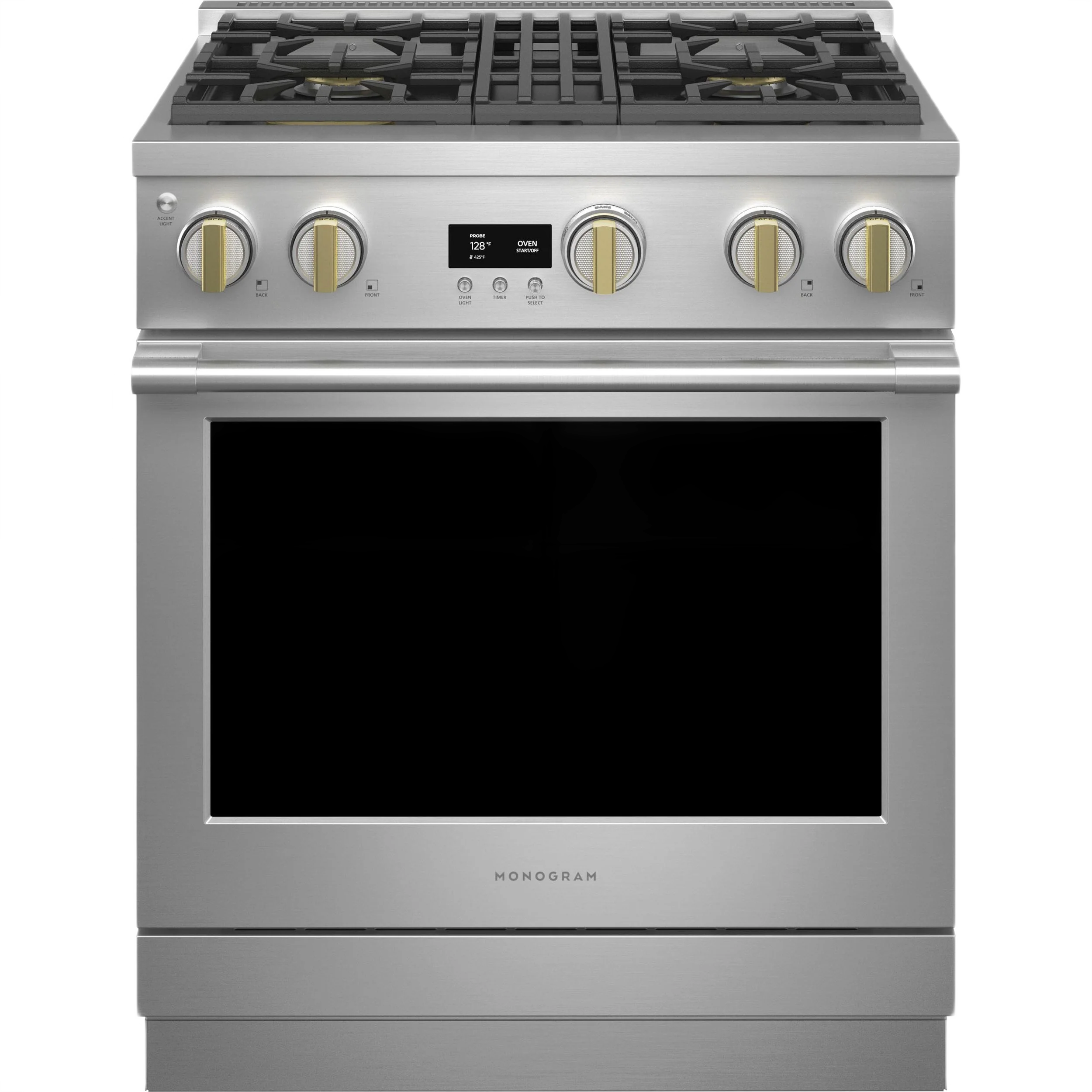 Top-Quality Monogram 30 Dual-Fuel Professional Range with 4 Burners Sophisticated