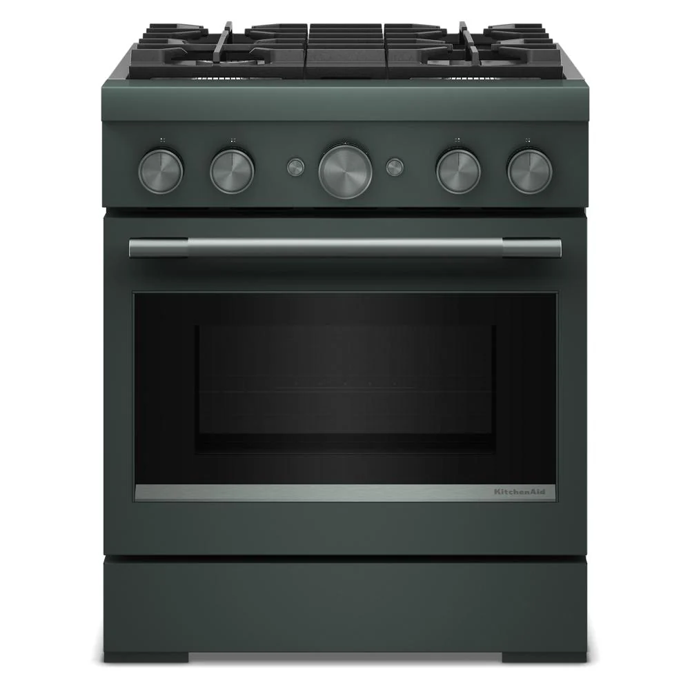 Lightweight 30-Inch 4 Burner Commercial-Style Dual Fuel Range with No Preheat Air Fry Mode Secure